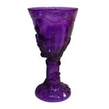 Taça Halloween Transparente Caveira Roxa