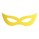 Máscara De Carnaval Amarelo Neon - 12 Unidades