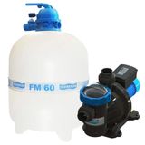 Filtro Fm-60 E Motobomba 1 Cv Bmc-100 Monofásica 110/220v Para Piscinas Até 113.000 Mil Litros - Sodramar