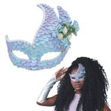 Máscara Carnaval Fantasia Festa Baile Luxo Com Conchas E Flores