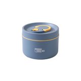Marmita Térmica Viagem Redonda Isolada Aço Alça 620ml Azul