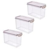 Kit 3 Potes Herméticos Com Travas 1,9l Plasútil Tampa Branco Moderno Modular Alimentos Cozinha