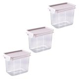 Kit 3 Potes Herméticos Com Travas 1,8l Plasútil Tampa Branco Alimentos Modular Cozinha Versátil
