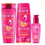 Kit Elseve Shampoo + Condicionador + Sérum Liso Dos Sonhos Liquid Hair 400ml