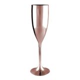 Taça De Champanhe Acrílico Metalizada Rose Gold 180ml