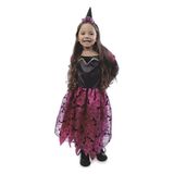 Fantasia Infantil Bruxinha Encantadora Halloween Tamanho P