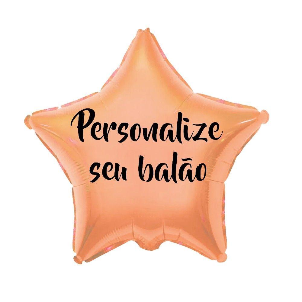 Encontraproduto.com.br - Balão Metalizado Estrela Laranja Neon - 18 Polegadas