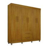 Guarda-roupa Pérola Solteiro 6 Portas 2 Gavetas Mobilihouse Cinamomo