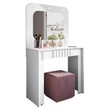 Penteadeira Camarim Rouge Com 1 Gaveta Ripada E Led Branco