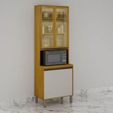 Paneleiro Cristaleira Nala 2 Portas P Microondas Mobilihouse Cinamomo/off White