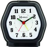 Relógio Despertador Quartz Cabeceira Alarme Luz Preto - Preto