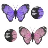 Asa De Borboleta Colorida Luxo Estampada Cor Rosa