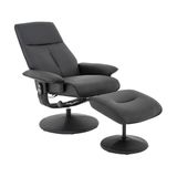Poltrona De Massagem Reclinável E Giratória Detroit Com Apoio De Pés Pu Preto G56 - Laura Lar