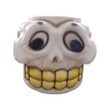 Balde De Halloween Caveira Branca De Plástico