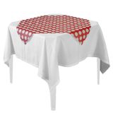 Toalha De Mesa Poá Vermelho E Branco Tnt 70cm X 70cm - 5 Un.