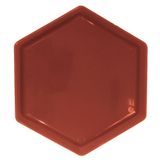 Bandeja Sextavada De Plástico Laranja 18cm X 20,5cm