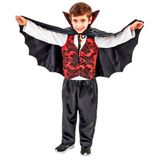 Fantasia Drácula Infantil Longa Com Capa Tamanho G