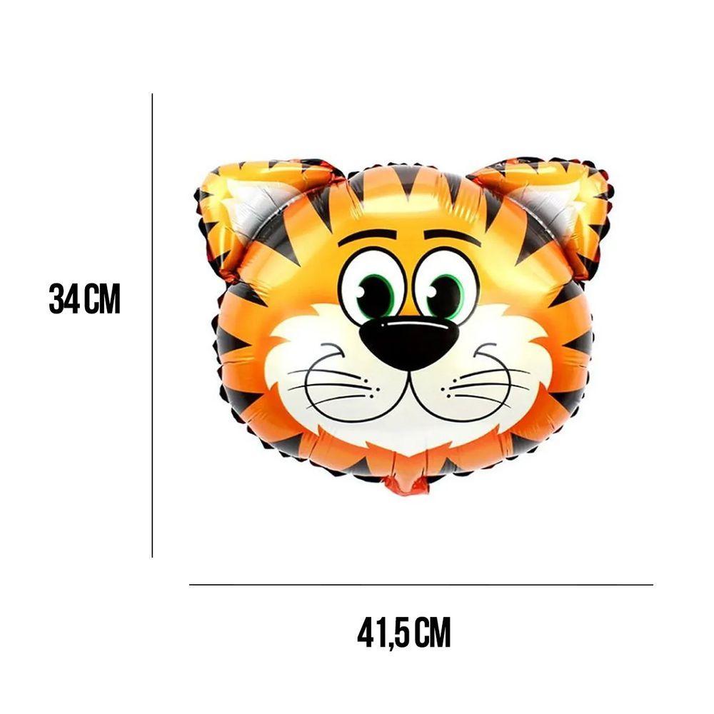 Encontraproduto.com.br - Balão Metalizado Cabeça De Tigre - 17 Polegadas