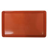 Bandeja Retangular De Plástico Laranja 18cm X 30cm