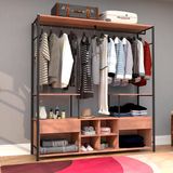 Módulo para Closet Casal 2 Gavetas 8 Prateleiras Barcelona Artefamol Preto/Demolição