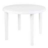 Mesa Plástica Redonda 71 X 91cm Desmontável Branca Mor