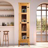 Cristaleira Torre 01 Porta Vidro Madeira Maciça D161 Mel Shop Jm