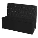 Kit De Quarto Cabeceira De Cama Box E Calçadeira Baú Bella Casal Queen 160 Cm Suede Botão Strass Preto Eli Móveis E Dec
