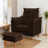 Poltrona Conforto Suede E Mini Puff Opala Cor:marrom