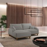 Sofá Albano Linho 185cm Chaise Lado Esquerdo Meu Sofá Online A230 Linho Cinza