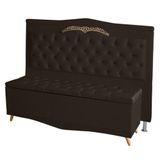 Cabeceira De Cama Box Madri Casal King 195 Cm Suede Marrom Eli Móveis E Decoração