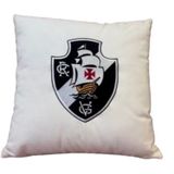 Almofada Veludo Bordada Vasco Da Gama 45x45cm. Com Enchimento Branco