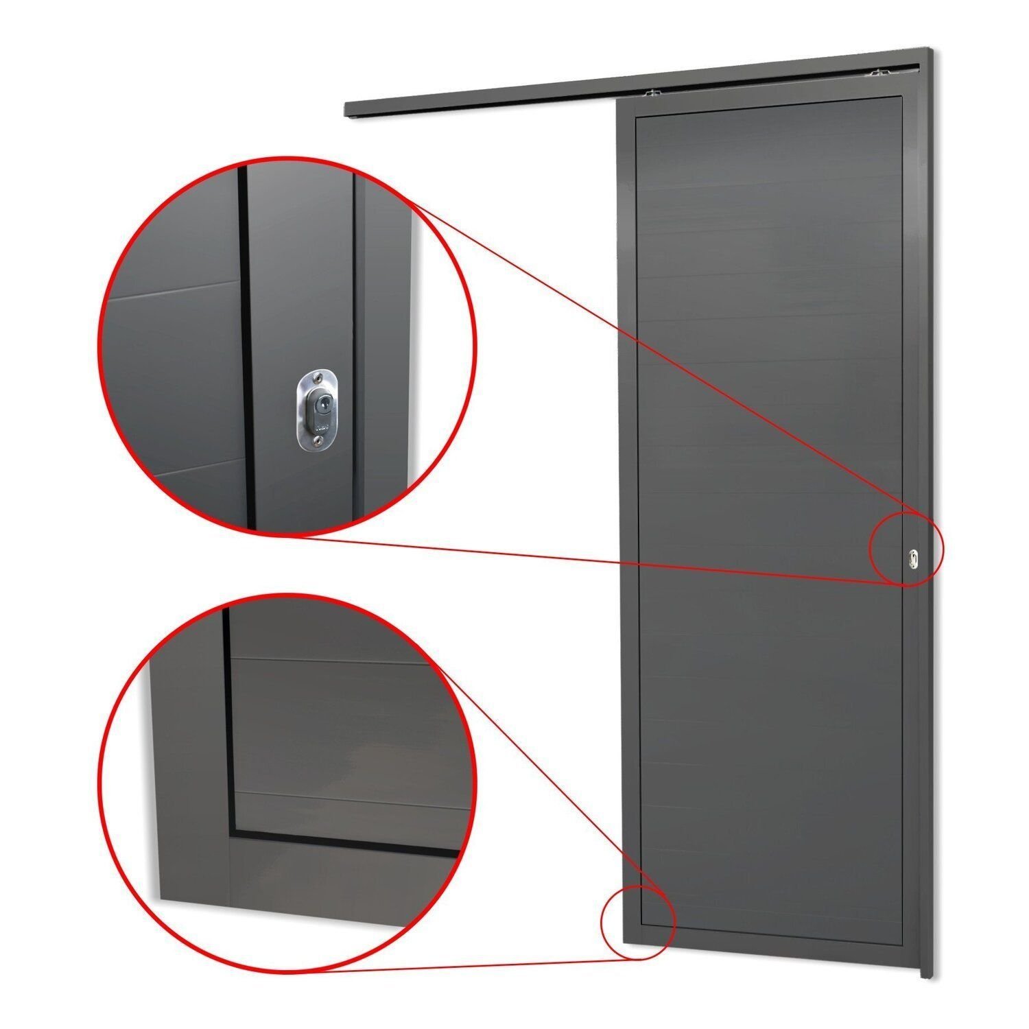 Porta De Correr Suspensa 210x100cm Lambril Dir L.25 Brimak