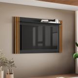 Painel Ripado Para Tv Até 65 Polegadas Preto Tx/ Freijó Trend