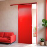 Porta De Correr Suspensa 210x80cm Lambril Esq L.25 Brimak Vermelho