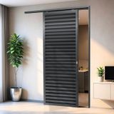 Porta De Correr Suspensa 210x70cm Veneziana Dir L.25 Brimak Cinza