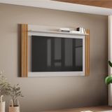 Painel Ripado Para Tv Até 65 Polegadas Off White/freijó Trend