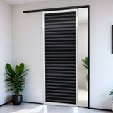 Porta De Correr Suspensa 210x80cm Veneziana Dir L.25 Brimak Mix Preto
