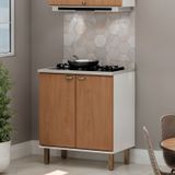 Balcão De Cozinha 100% Mdf 80 Cm 2 Portas Provençais Americanas Para Cooktop Com Tampo Branco/teka Soho
