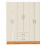 Guarda-roupa Jamaica 6 Portas 2 Gavetas Cinamomo/off White