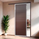 Porta De Correr Suspensa 210x100cm Lambril Dir L.25 Brimak Mix Corten