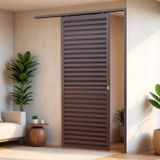 Porta De Correr Suspensa 210x80cm Veneziana Dir L.25 Brimak Corten