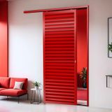 Porta De Correr Suspensa 210x80cm Veneziana Esq L.25 Brimak Vermelho