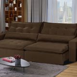 Sofá Modular Bahia 4 Lugares 230 Cm Com Molas Retrátil E Reclinável Marrom