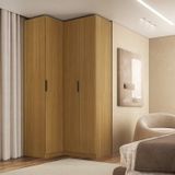 Guarda-roupa De Canto Reto 3 Portas Mdf Altezza Clean Freijó