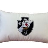 Almofada Veludo Rineira Bordada Vasco Da Gama 50x30cm. Com Enchimento Branco