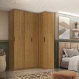Guarda-roupa De Canto Reto 4 Portas Altezza Clean Freijó