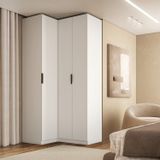 Guarda-roupa De Canto Reto 3 Portas Mdf Altezza Clean Branco