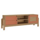 Rack Para Sala Tv 65 Pol 160 Cm 4578 Carvalho Terracota Arly