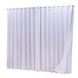 Cortina Microfibra Com Linho 6,00x2,80 Para Varão Duplo Avelã