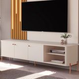 Bancada Para Tv 70 Polegadas Sven Off White Bronze